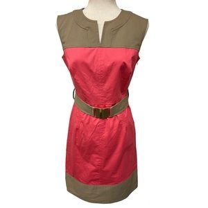 Milly Classic Belted Sleeveless Shift Dress Sz:4